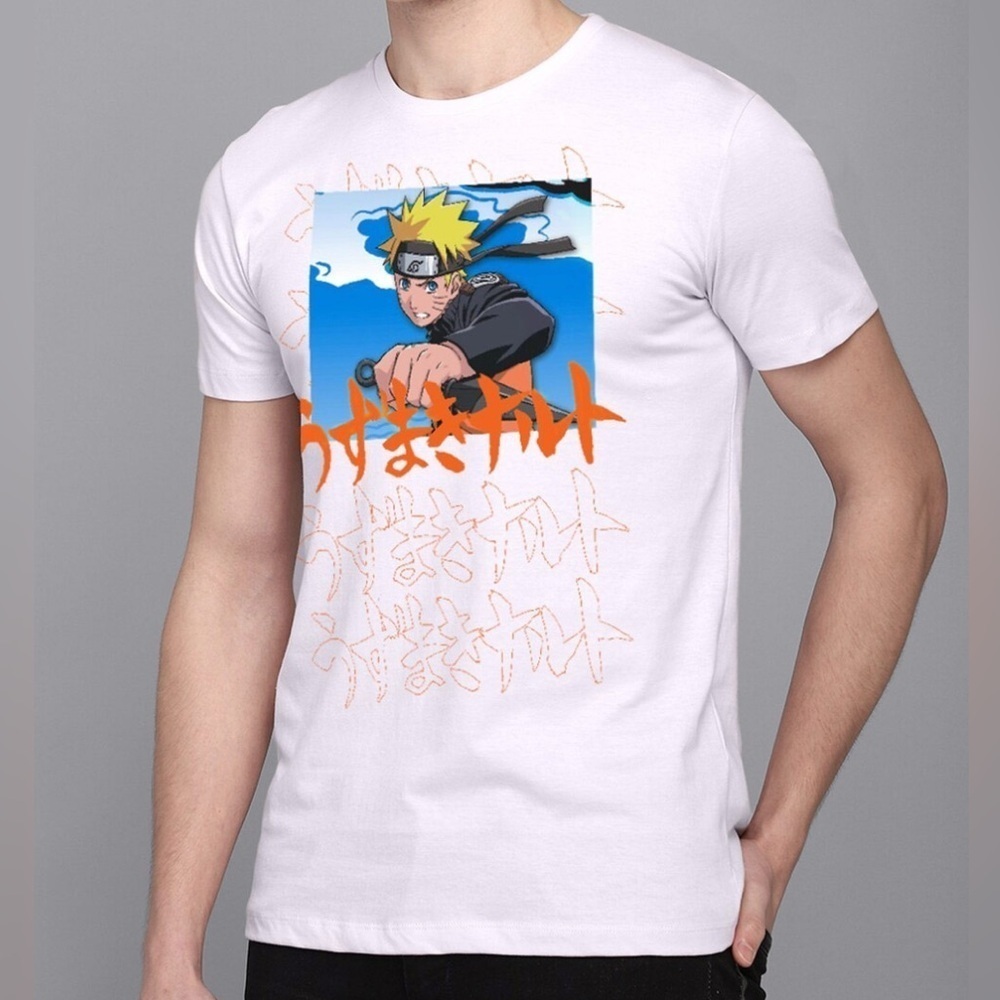 Vintage Naruto T-Shirt Men’s 2XL Short Sleeves White